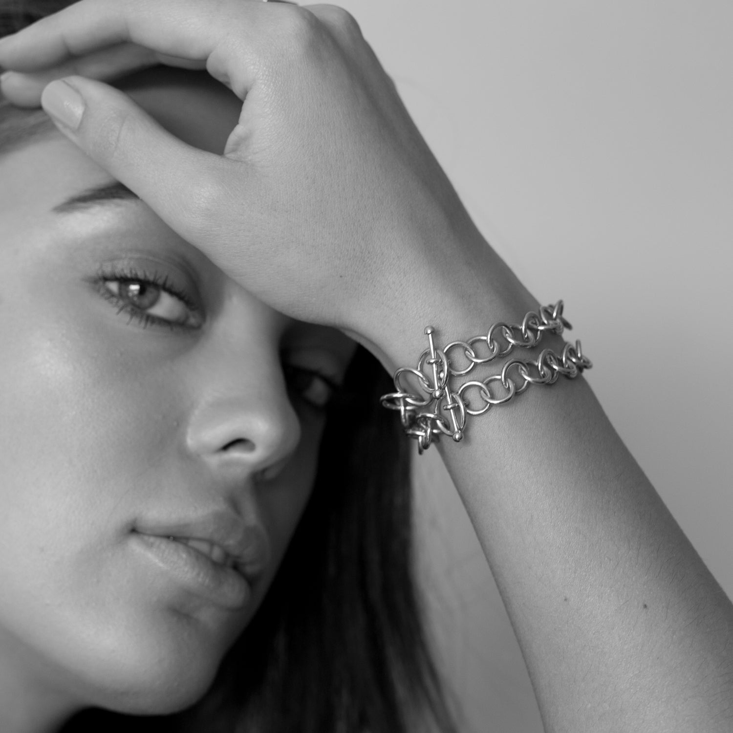 WILLIAM ÉDOUARD Jewellery - diamond sapphire topaz spinel ruby emerald pearl - Double Toggle Bracelet - Silver -