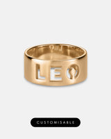 Letter Ring | Wide | Gold