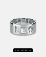 Letter Ring | Wide | Sterling Silver