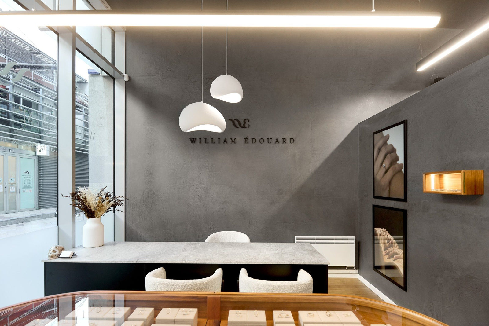 The WILLIAM ÉDOUARD showroom in Melbourne, with the consultation desk and display case